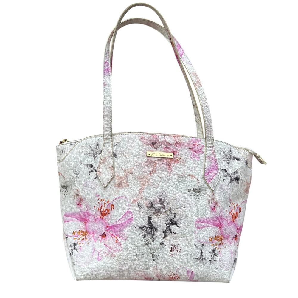Betsey Johnson Tote Greer Triple Compartment Floral faux leather